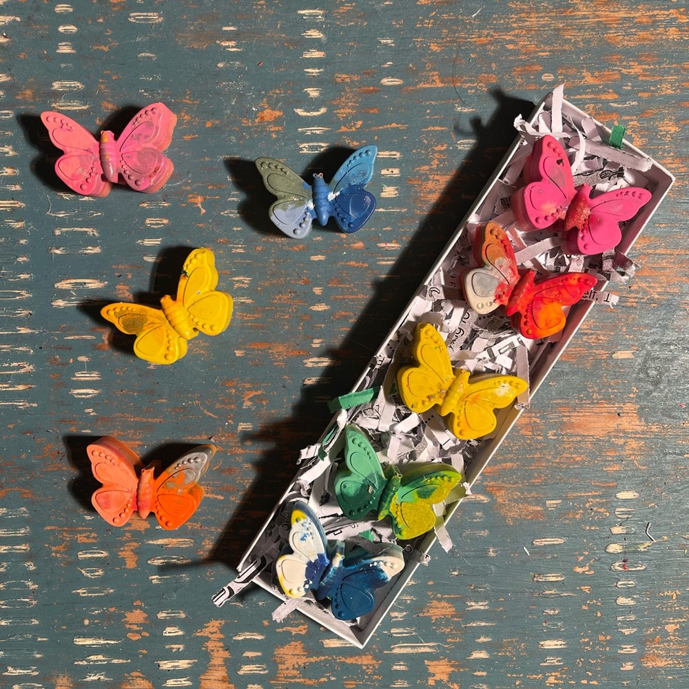Mini pastel butterfly crayon set- great birthday gift